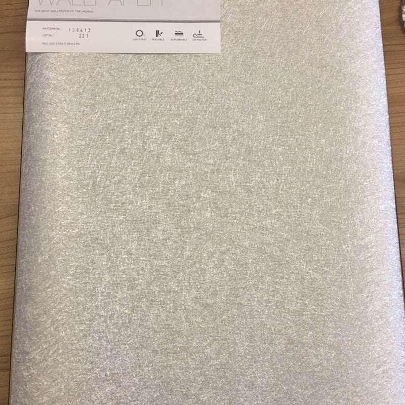 Gümüş Varaklı Düz Desenli Duvar Kağıdı