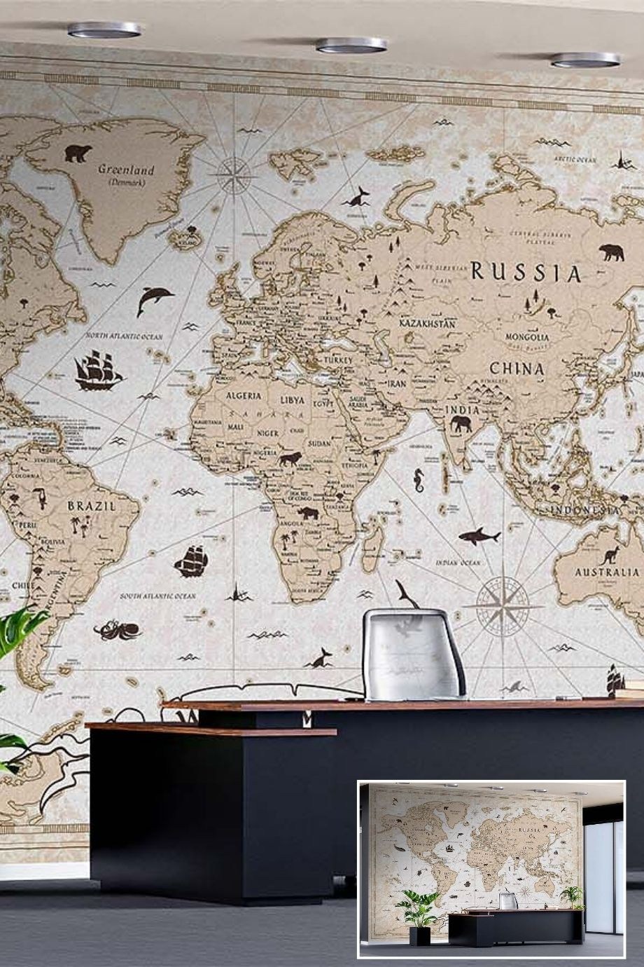 Map Patterned Textile Based Personalized Printing Wallpaper