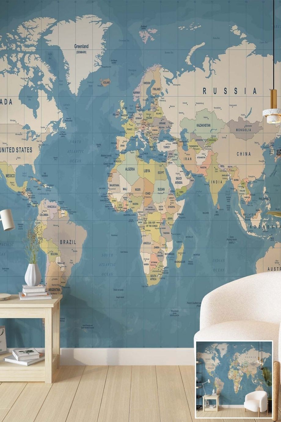 Map Patterned Textile Based Personalized Printing Wallpaper
