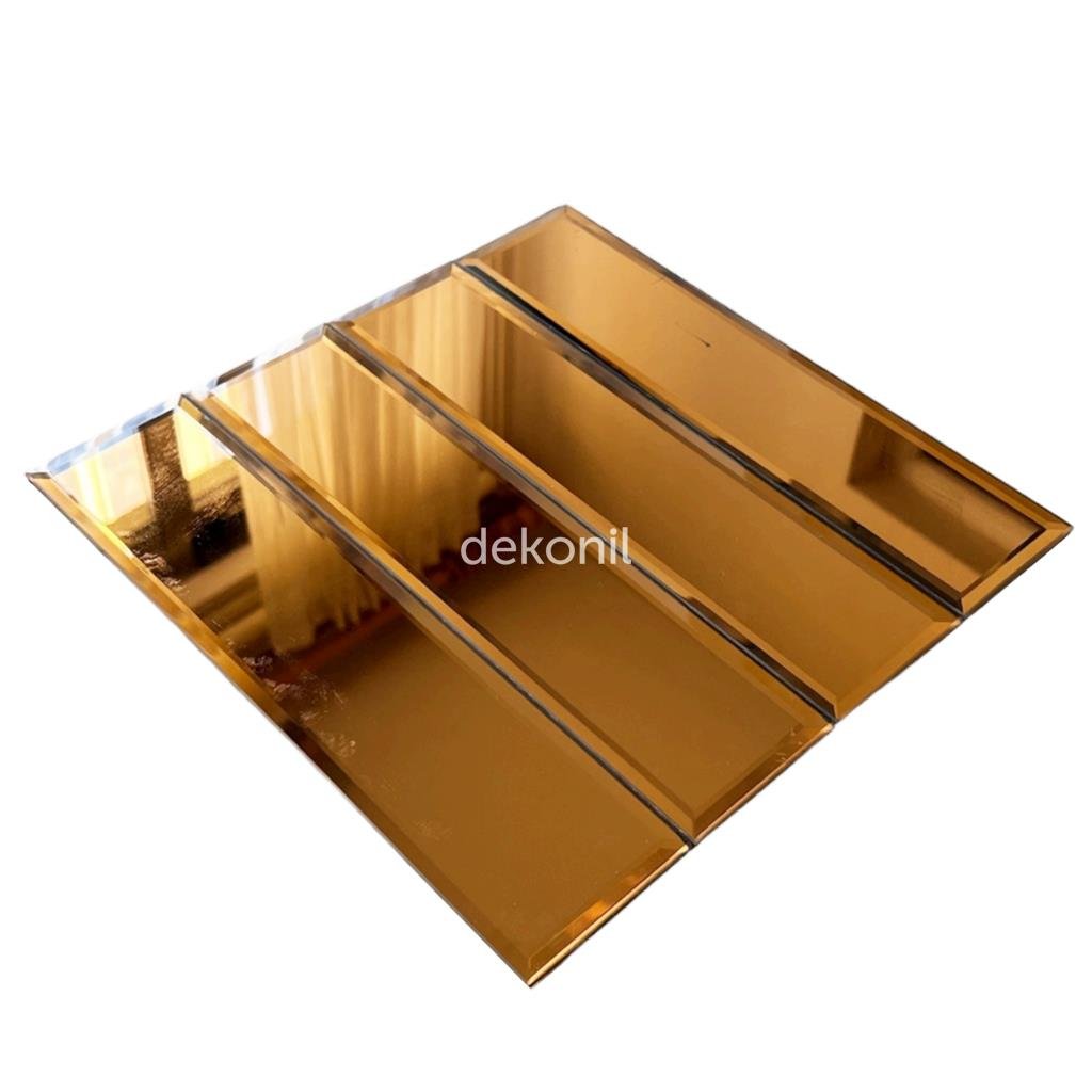 Kendinden Yapışkanlı Karo Ayna Çubuk Bronz 30*30 cm (2 m² )