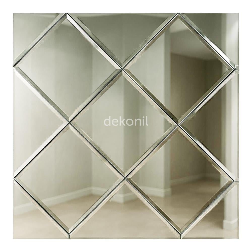 Kendinden Yapışkanlı Karo Ayna İnce Baklava Silver 30*30 cm (2 m² )