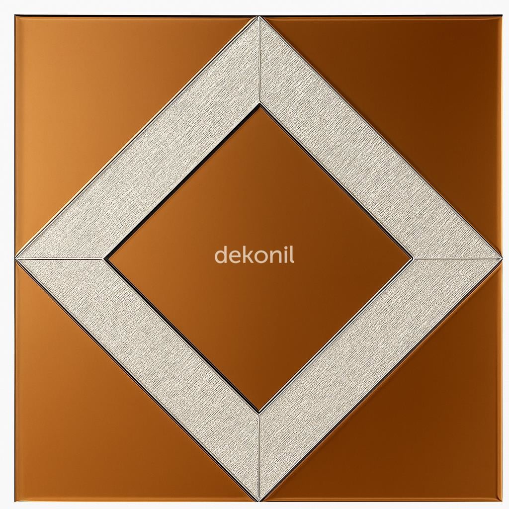 Kendinden Yapışkanlı Karo Ayna Mixture Bronz - Bej 30*30 cm