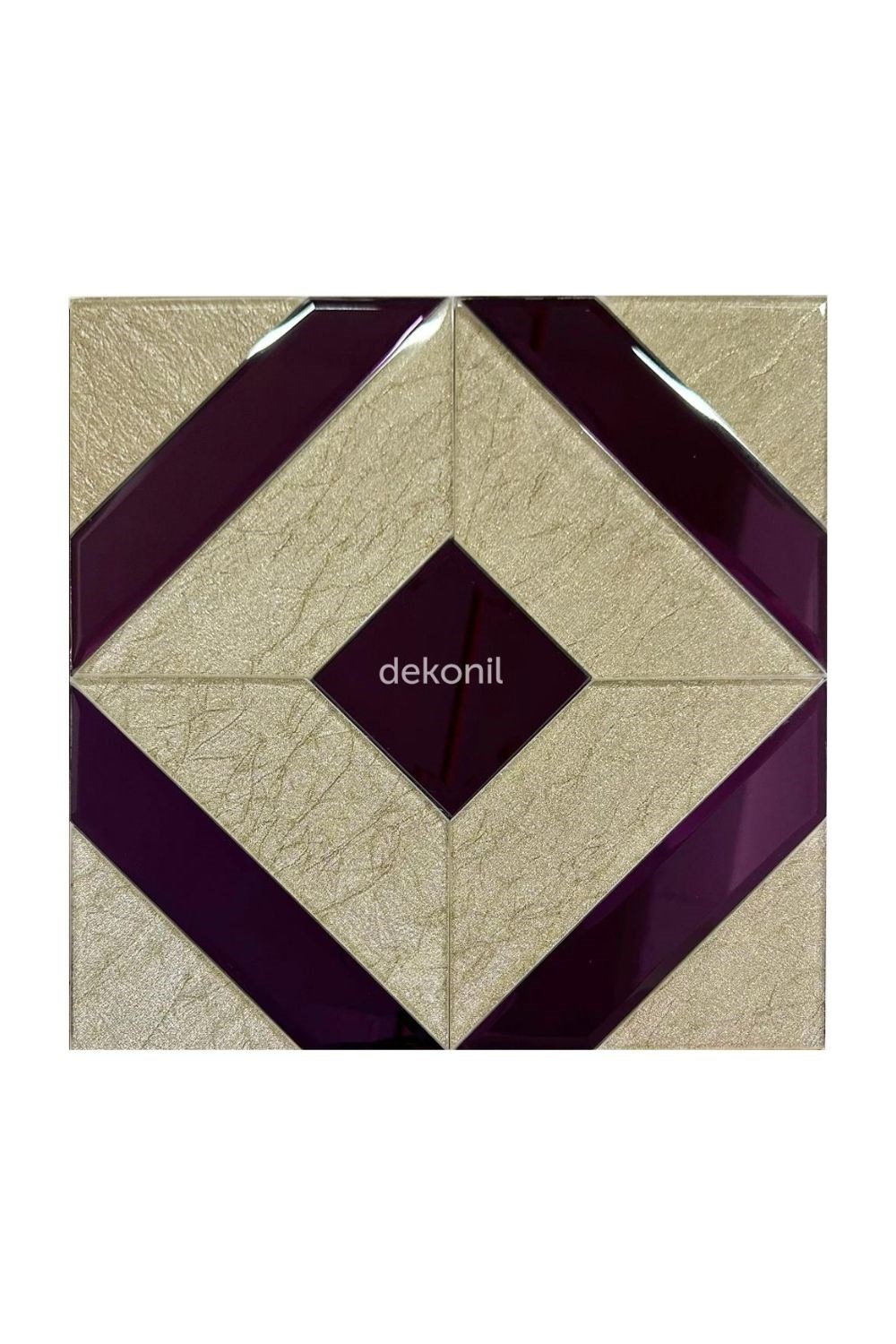 Kendinden Yapışkanlı Karo Ayna Mixture Bej Mor 30*30 cm