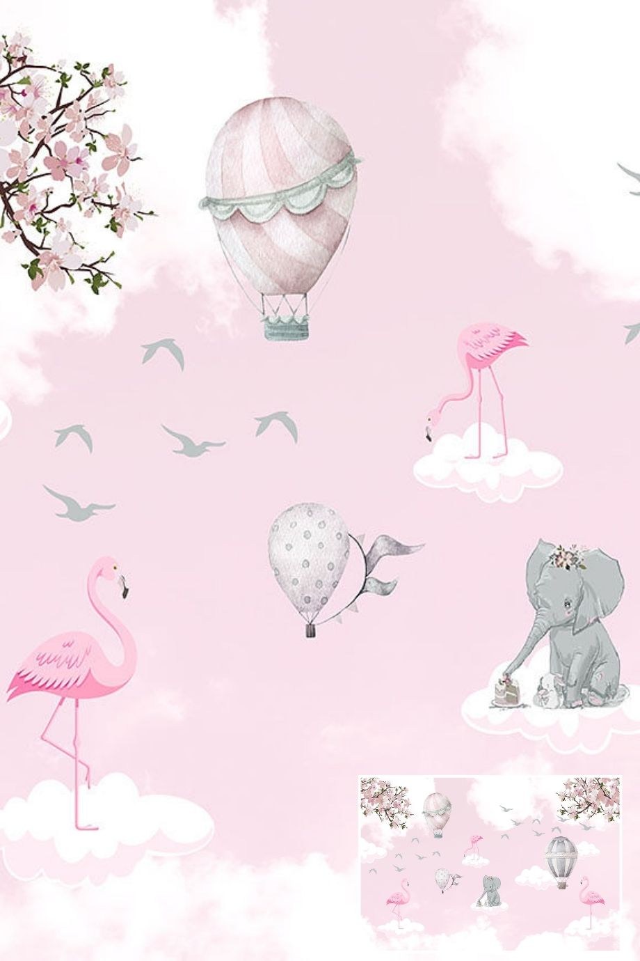 Textile Based Personalized Printing Wallpaper for Girls Room