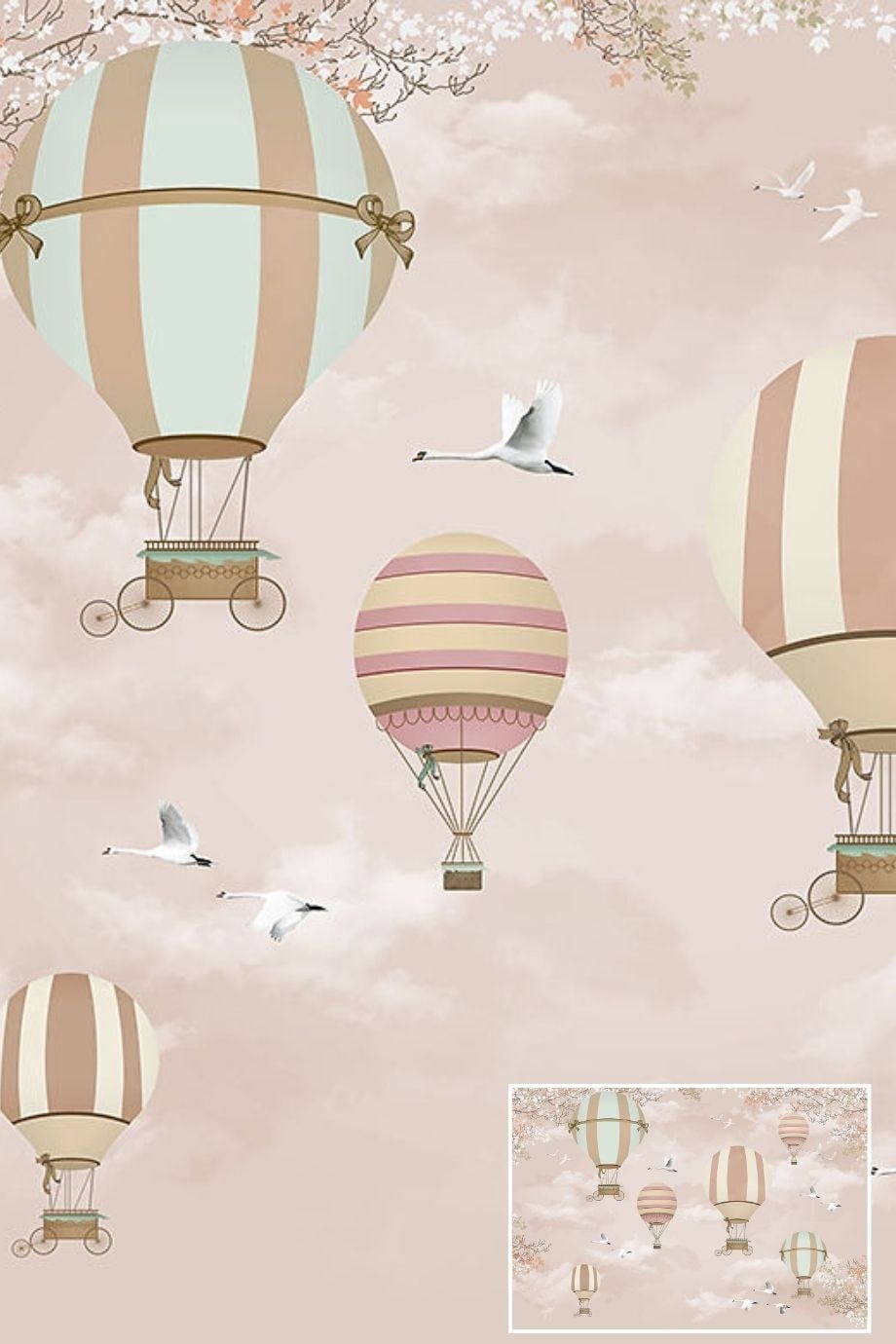 Textile Based Personalized Printing Wallpaper for Girls Room