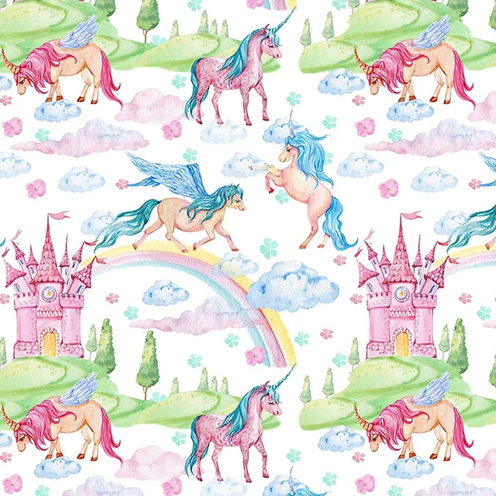 ورق جدران مطبوع مخصص لغرفة البنات مصنوع من المنسوجات