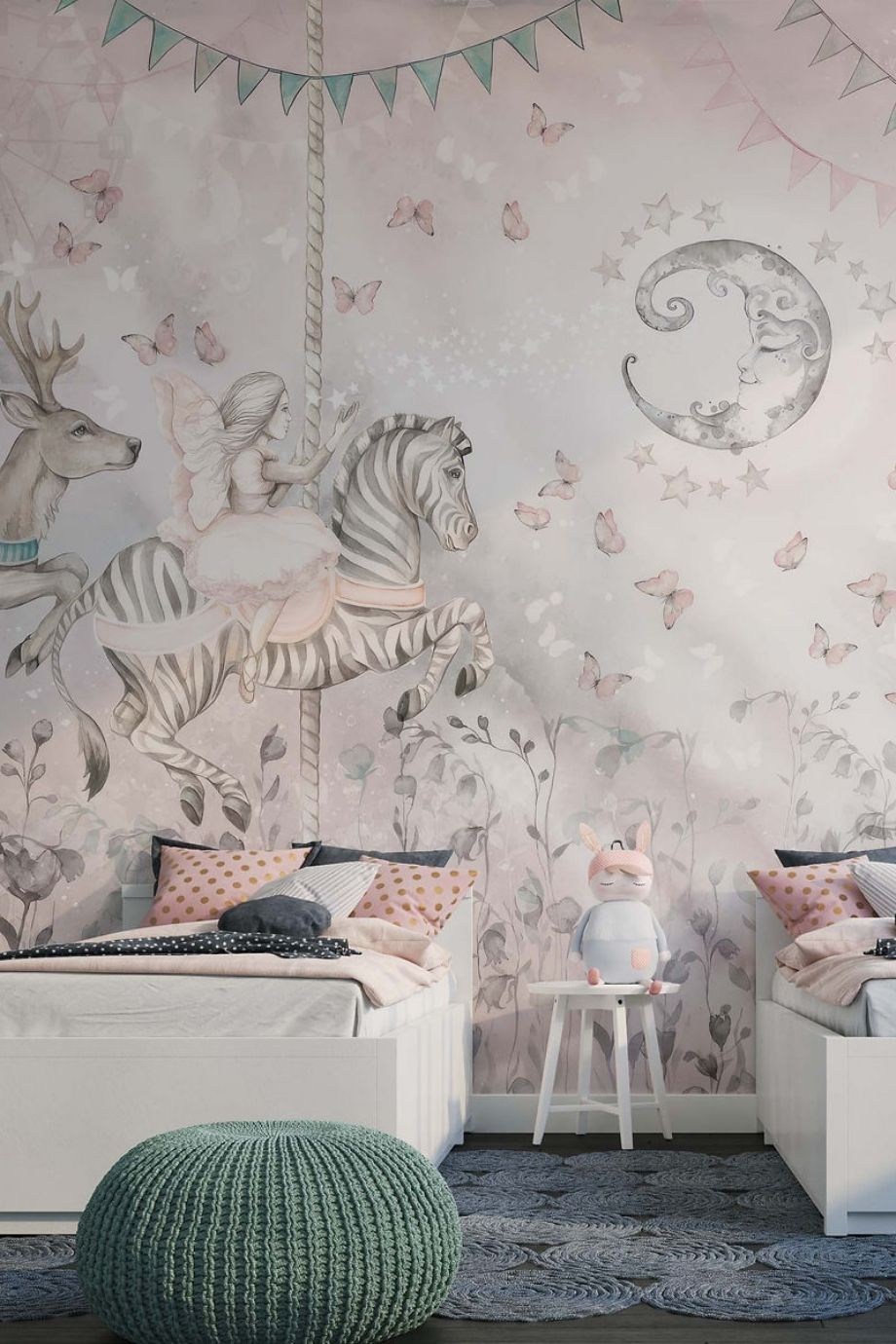 Textile Based Personalized Printing Wallpaper for Girls Room