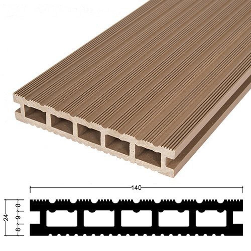 Composite Deck Flooring Brown 5-Channel.