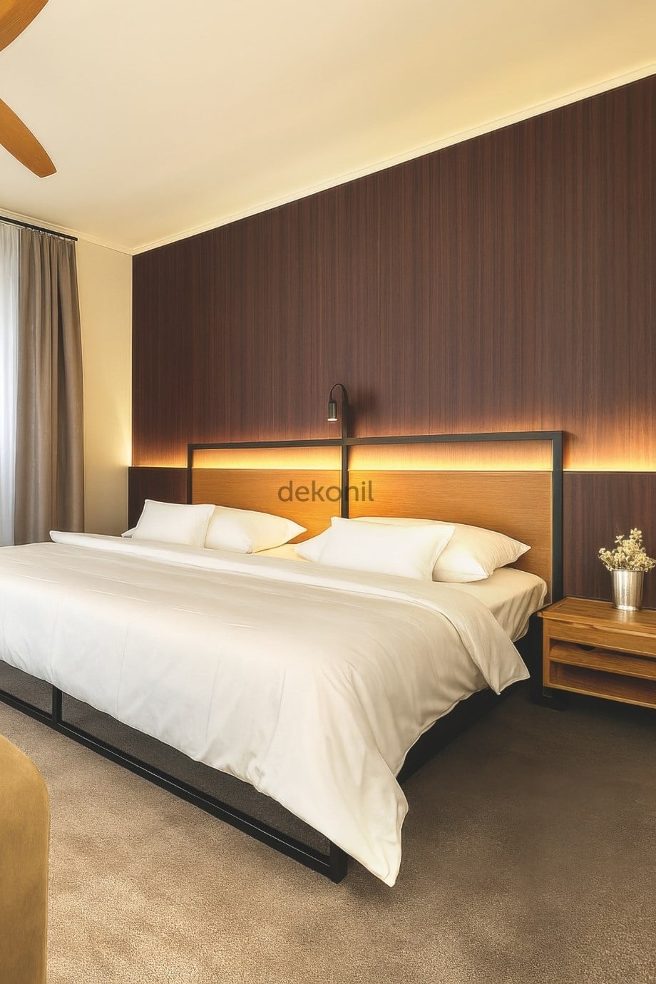 Koyu Ahşap Desenli PVC Foam Board Duvar Paneli 122×244 cm