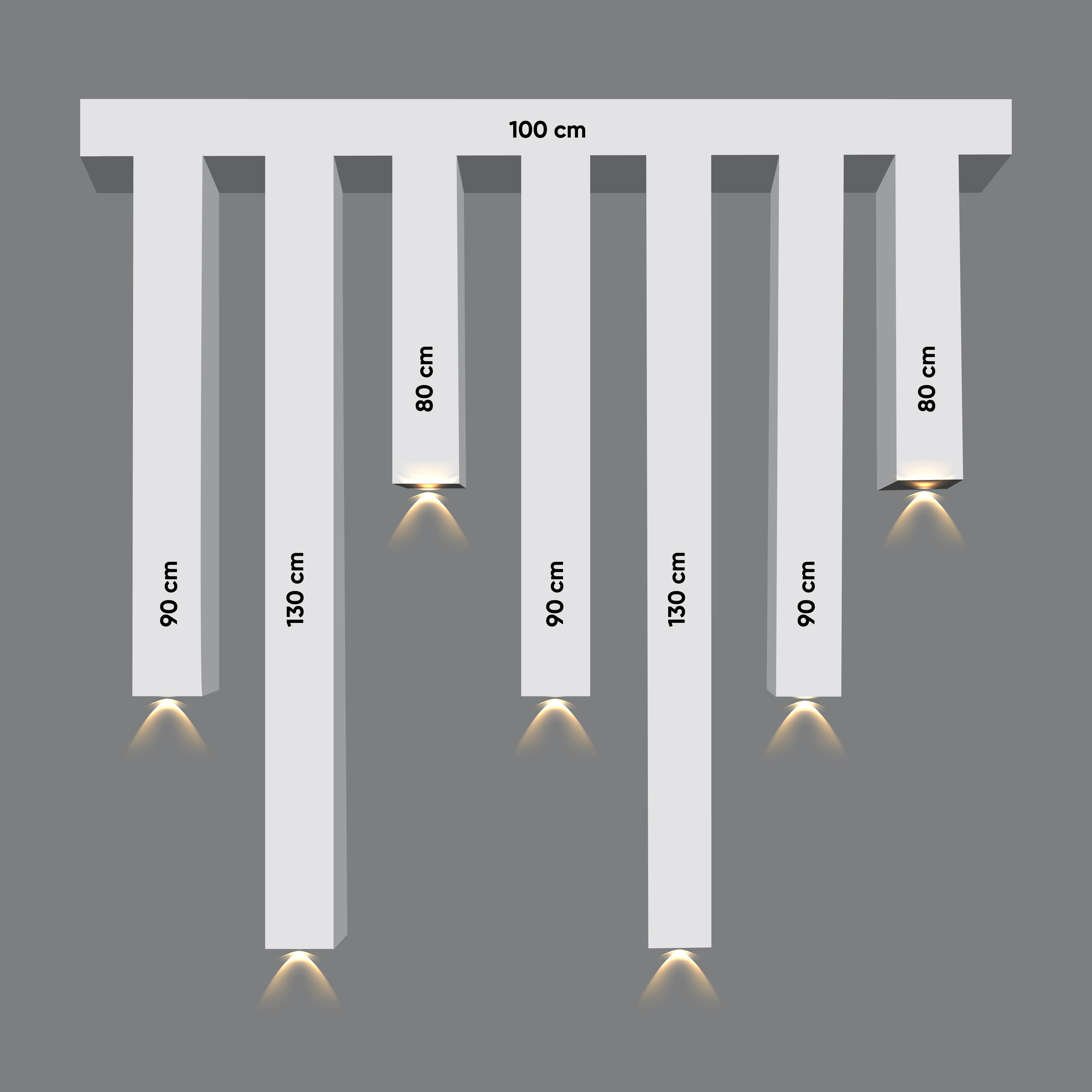 Ledli Duvar Seperatör Paketi Teak Ahşap 5*5cm