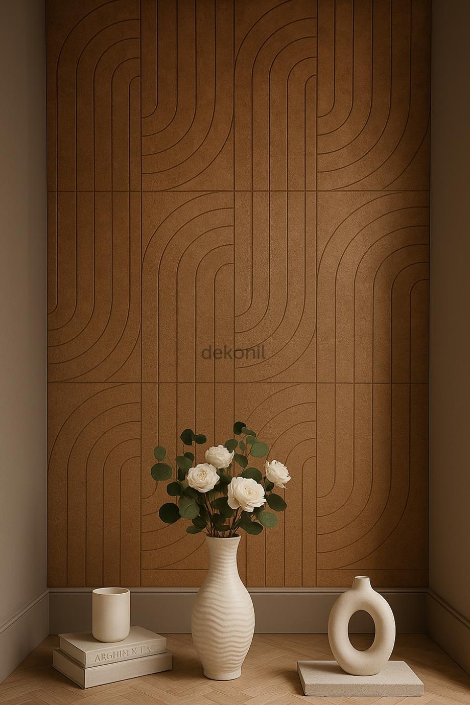 Lena Dekoratif Çift Taraflı MDF Oval Duvar Paneli 40*90cm