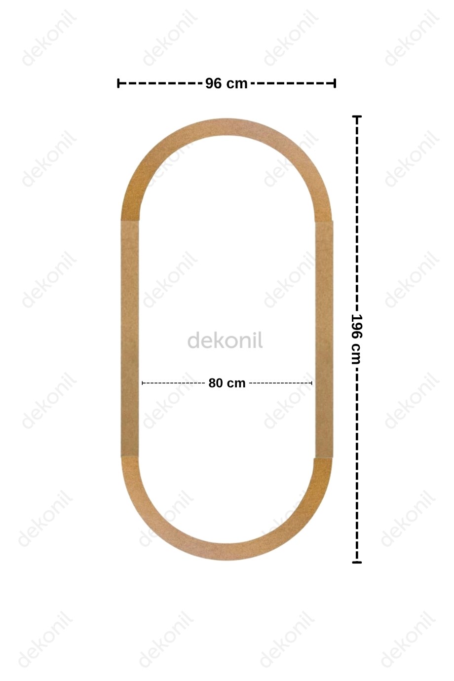 Lumi Pinterest Mdf Oval Duvar Çıtası 96*196cm