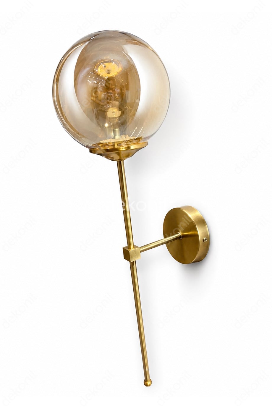 Luna Balon Şarjlı Duvar Apliği – Eskitme Gold