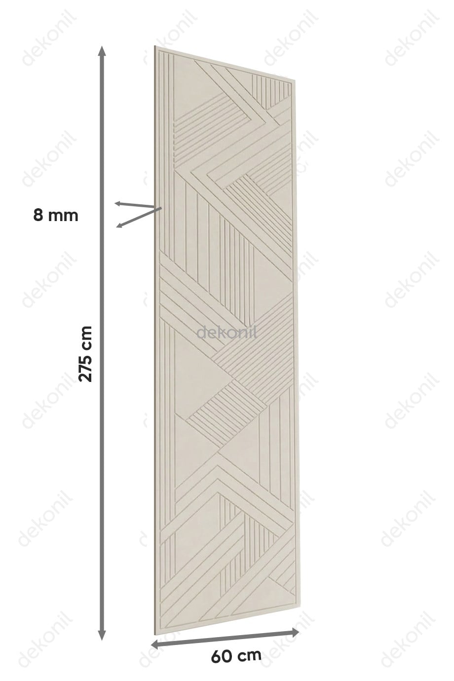 Moon Stone Çizgili MDF Duvar Paneli 60*275 cm