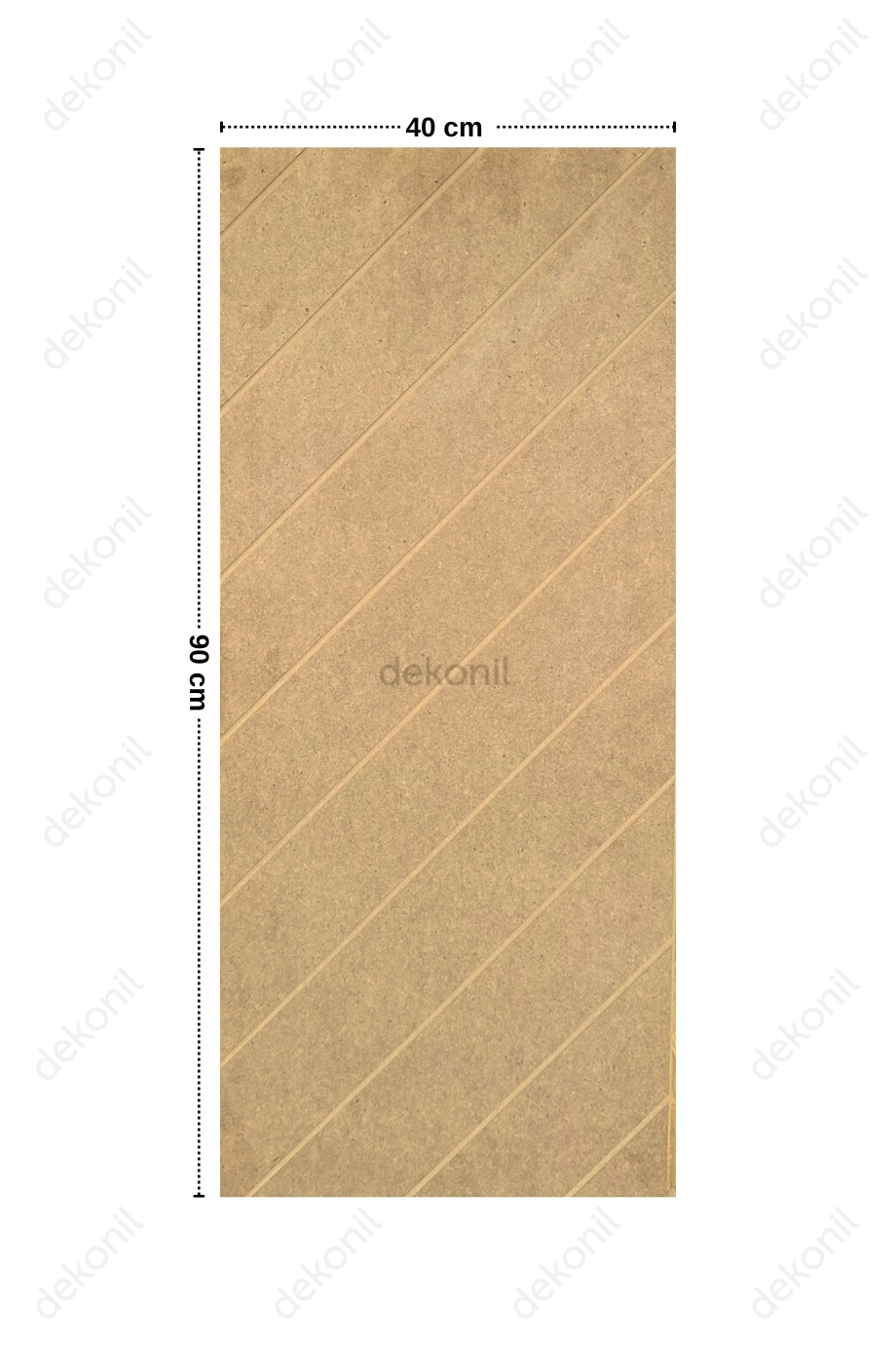 Nera Çift Taraflı Düz - Çizgili MDF Duvar Paneli 40*90cm