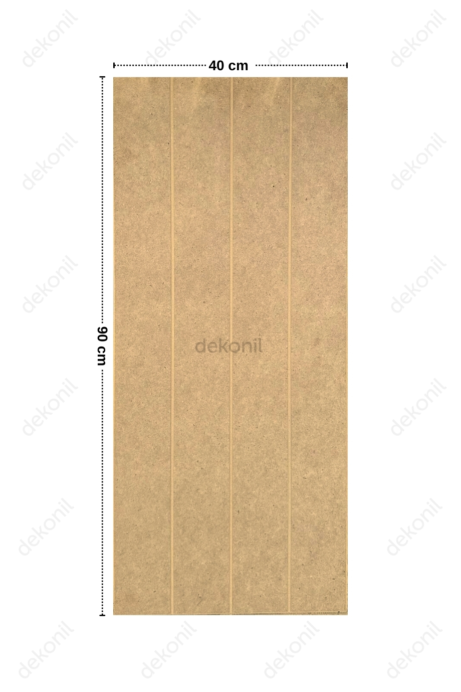 Nera Çift Taraflı Düz - Çizgili MDF Duvar Paneli 40*90cm