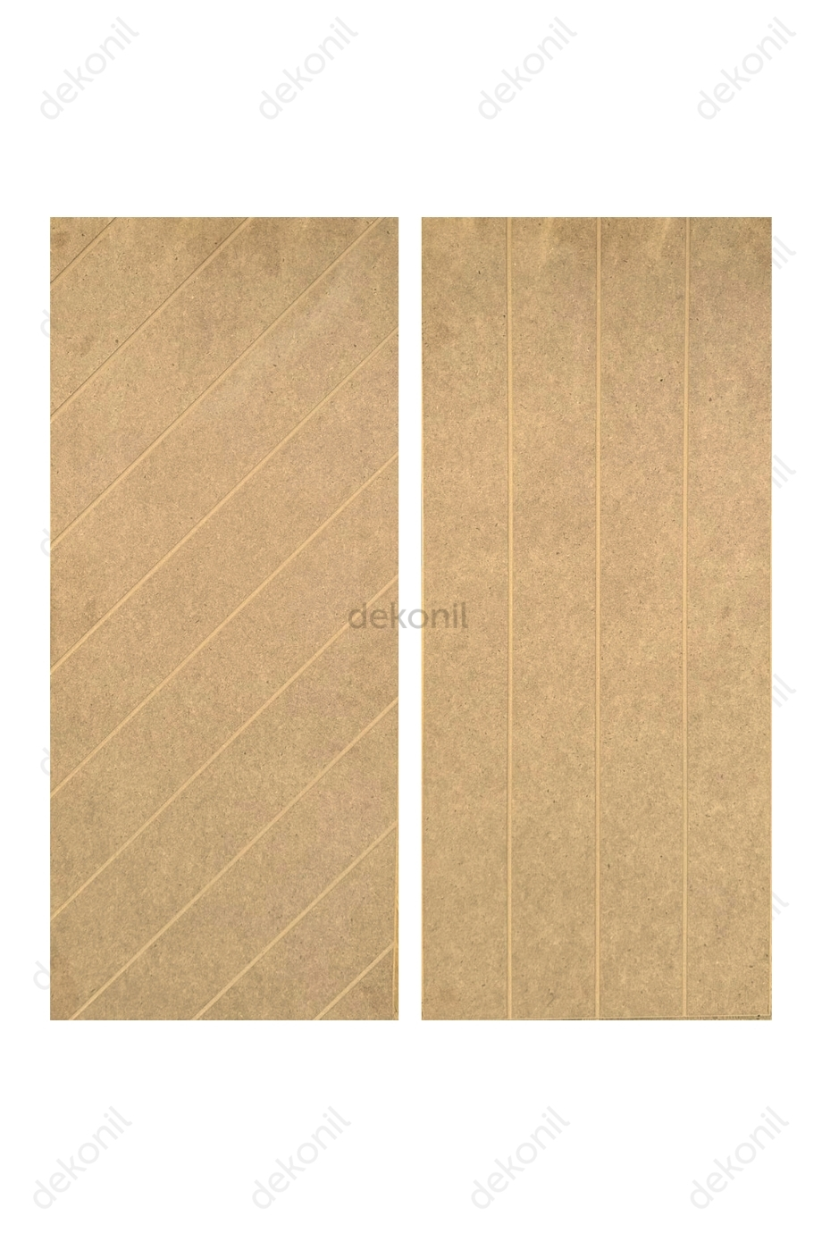 Nera Çift Taraflı Düz - Çizgili MDF Duvar Paneli 40*90cm