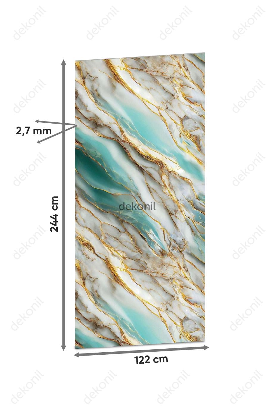 Ocean Gold Mermer Desenli Pvc Duvar Paneli 122*244cm