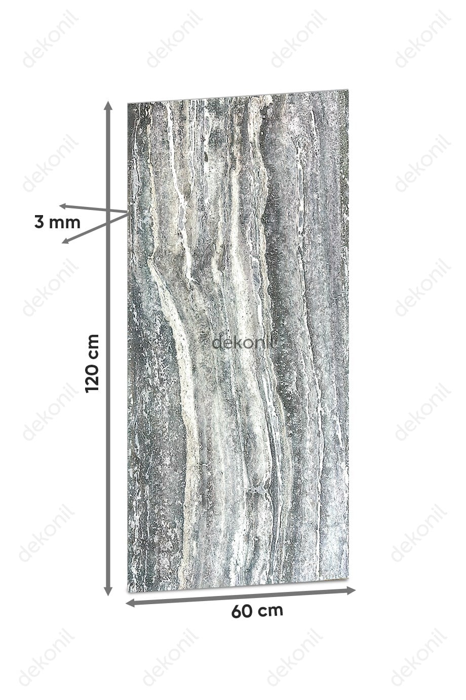 Ocean Gri Travertine Flex Stone İnce Esnek Doğal Taş Panel 60*120 cm