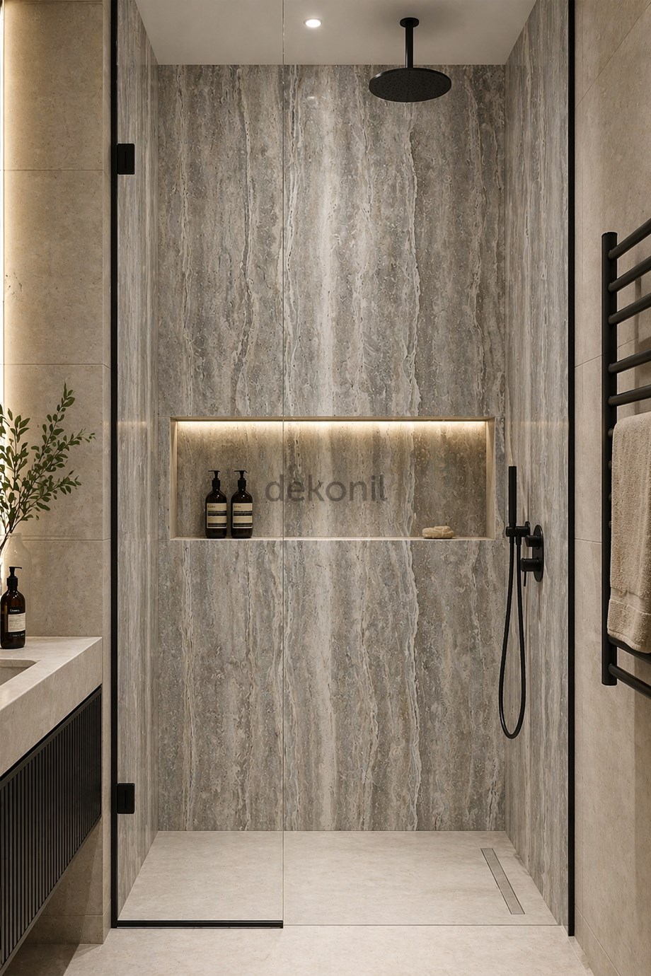 Ocean Gri Travertine Flex Stone İnce Esnek Doğal Taş Panel 60*120 cm