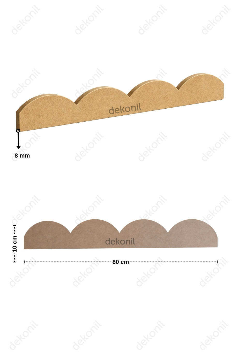 Pera Çocuk Odası Mdf Oval Duvar Bordürü 10*80 cm