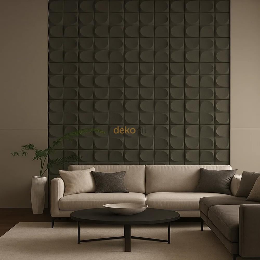 Poliüretan Opal Duvar Paneli Antrasit 60*120 cm