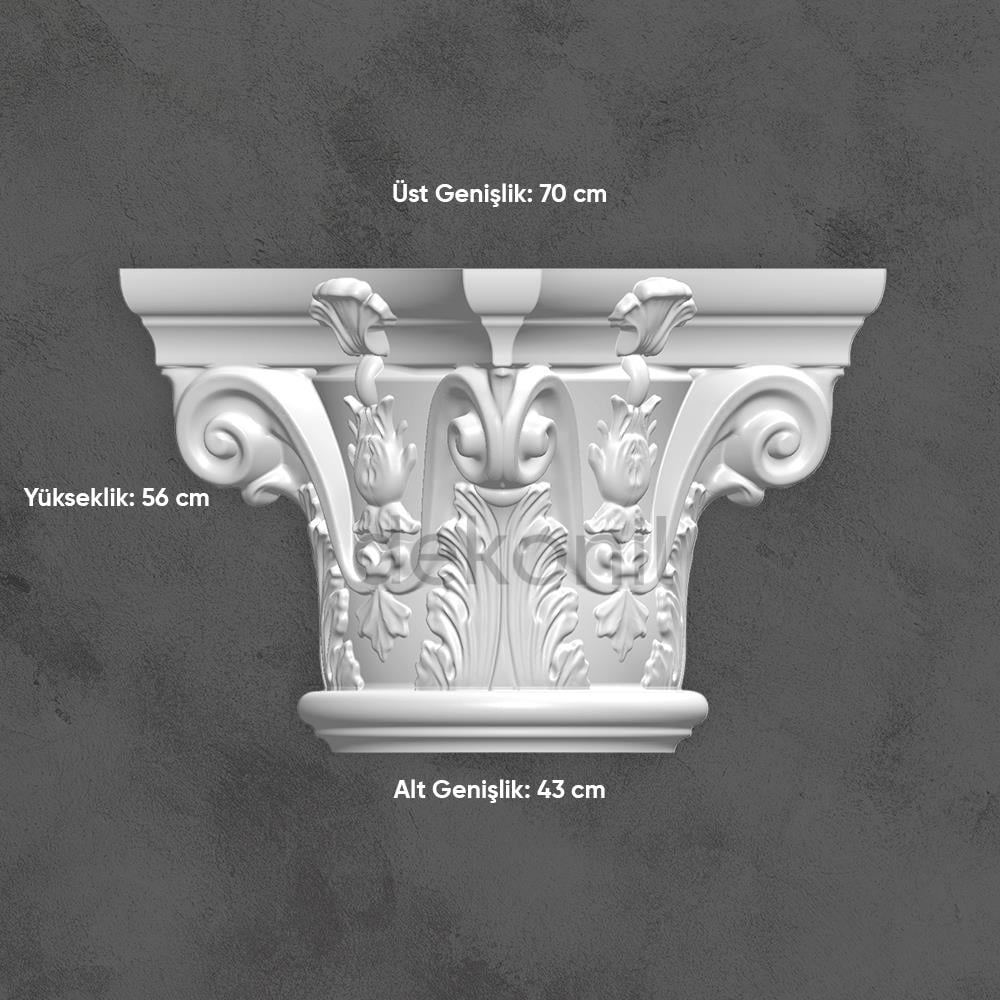 Polyurethane Full Oval Column Head 40cm