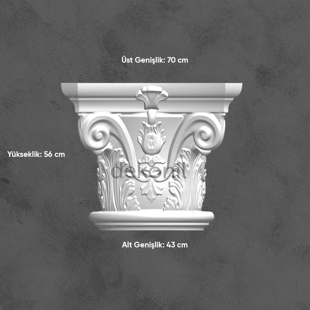 Polyurethane Full Oval Column Head 40cm