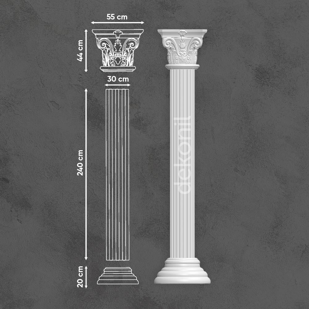Polyurethane Full Oval Column Set 30cm