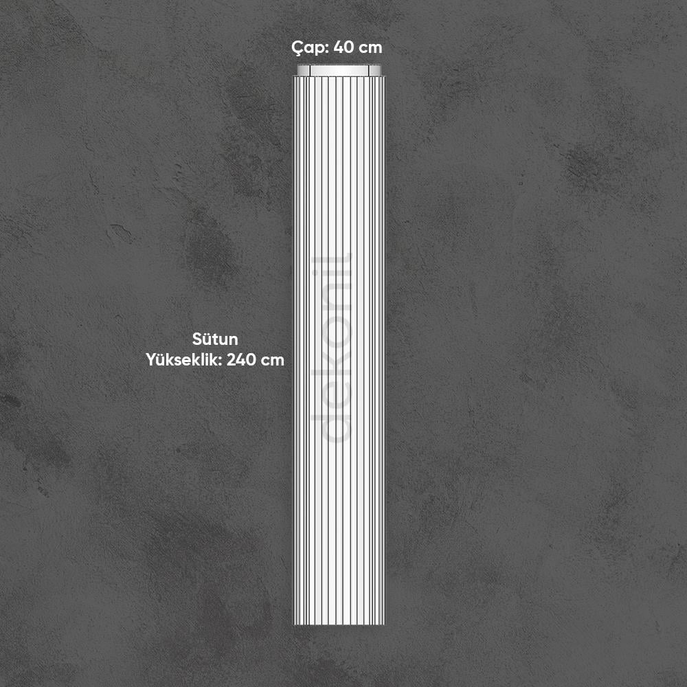 Polyurethane Half Oval Column Set 40cm