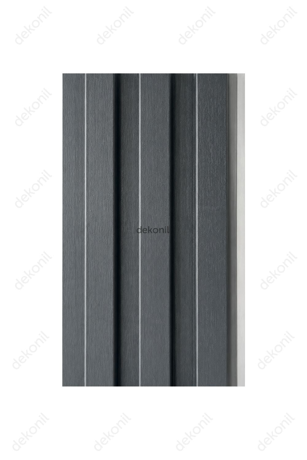 PVC Antrasit Triple Dış Cephe Lambri Kaplaması 19 cm