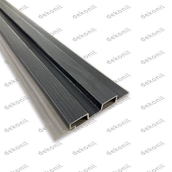 PVC Antrasit İkili Dış Cephe Lambri Kaplaması 12 cm