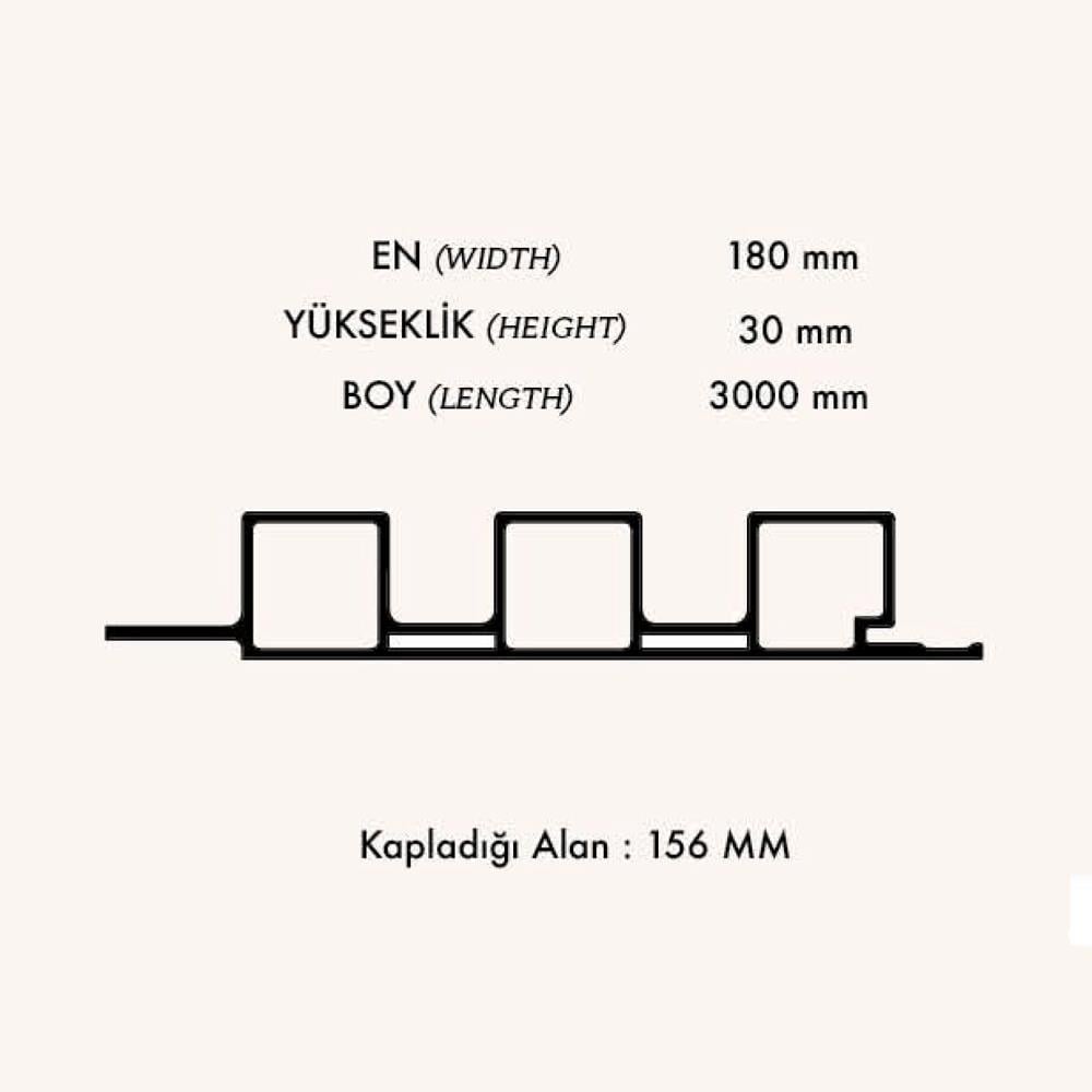 PVC Kit Kat Dış Cephe Lambri Kaplaması 18 cm