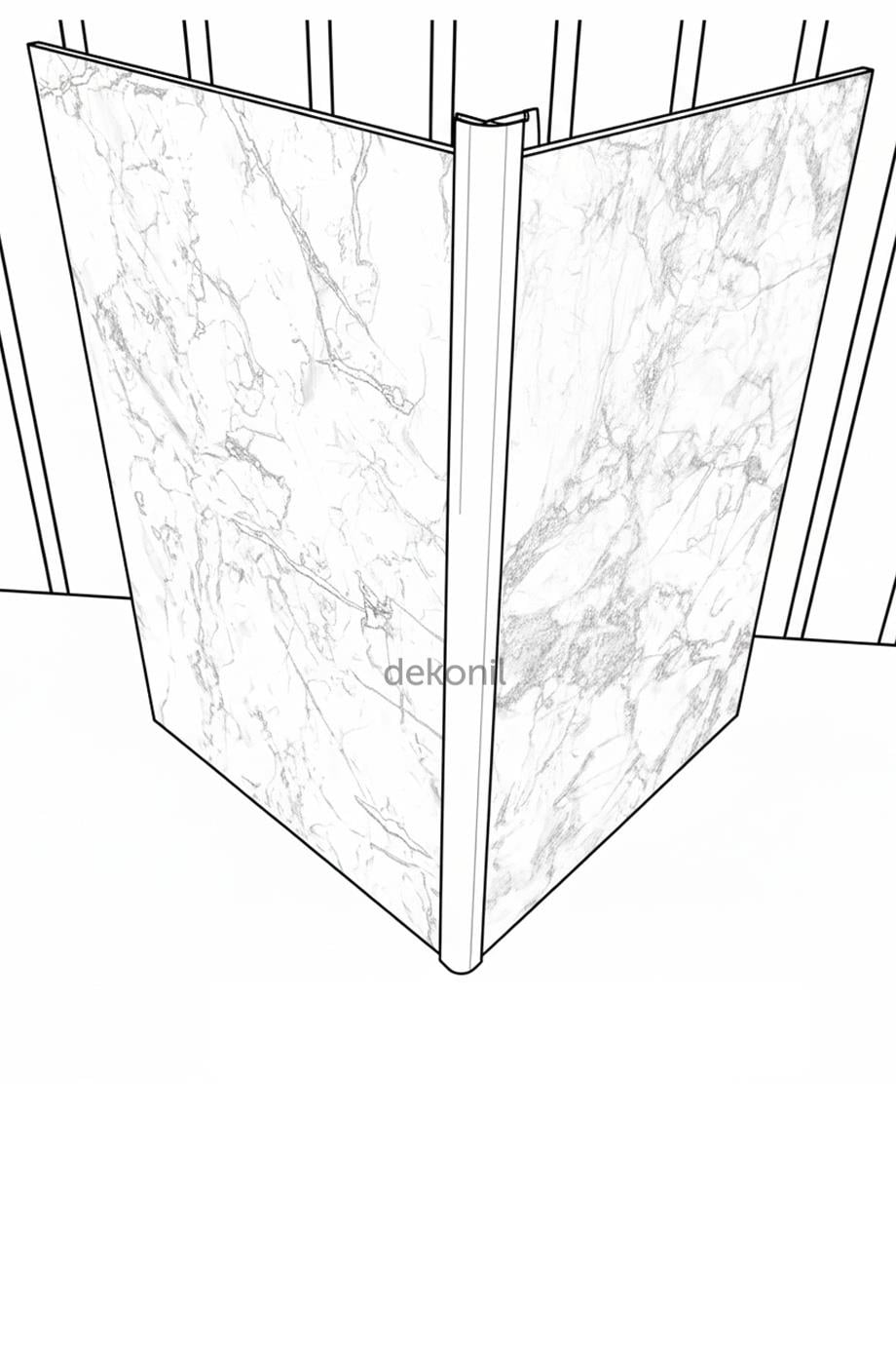 PVC Panel Silver Outer Corner Aluminum Profile 270 cm