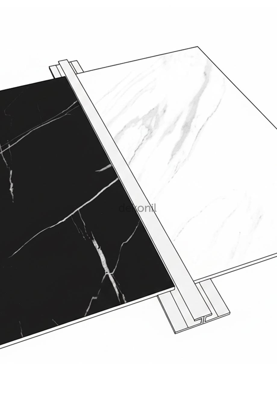 PVC Panel Mat Siyah Ek Birleşim Alüminyum Profil 270 cm