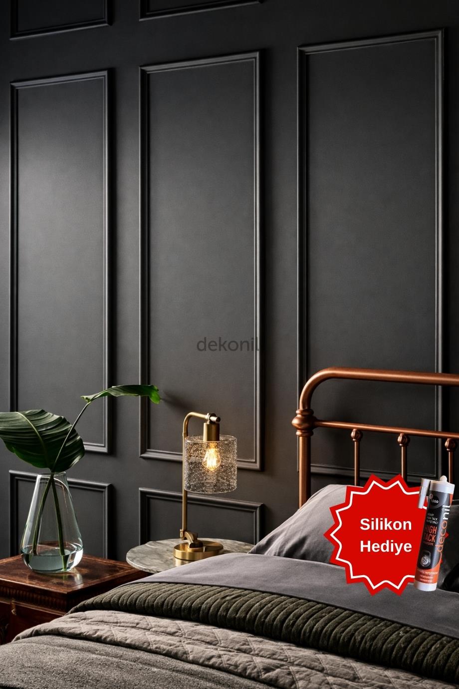 Roma 2.5cm Boyanabilir Hazır Kesilmiş Duvar Çıtası Paketi 3lü (Silikon Hediyeli) (150*70 cm)