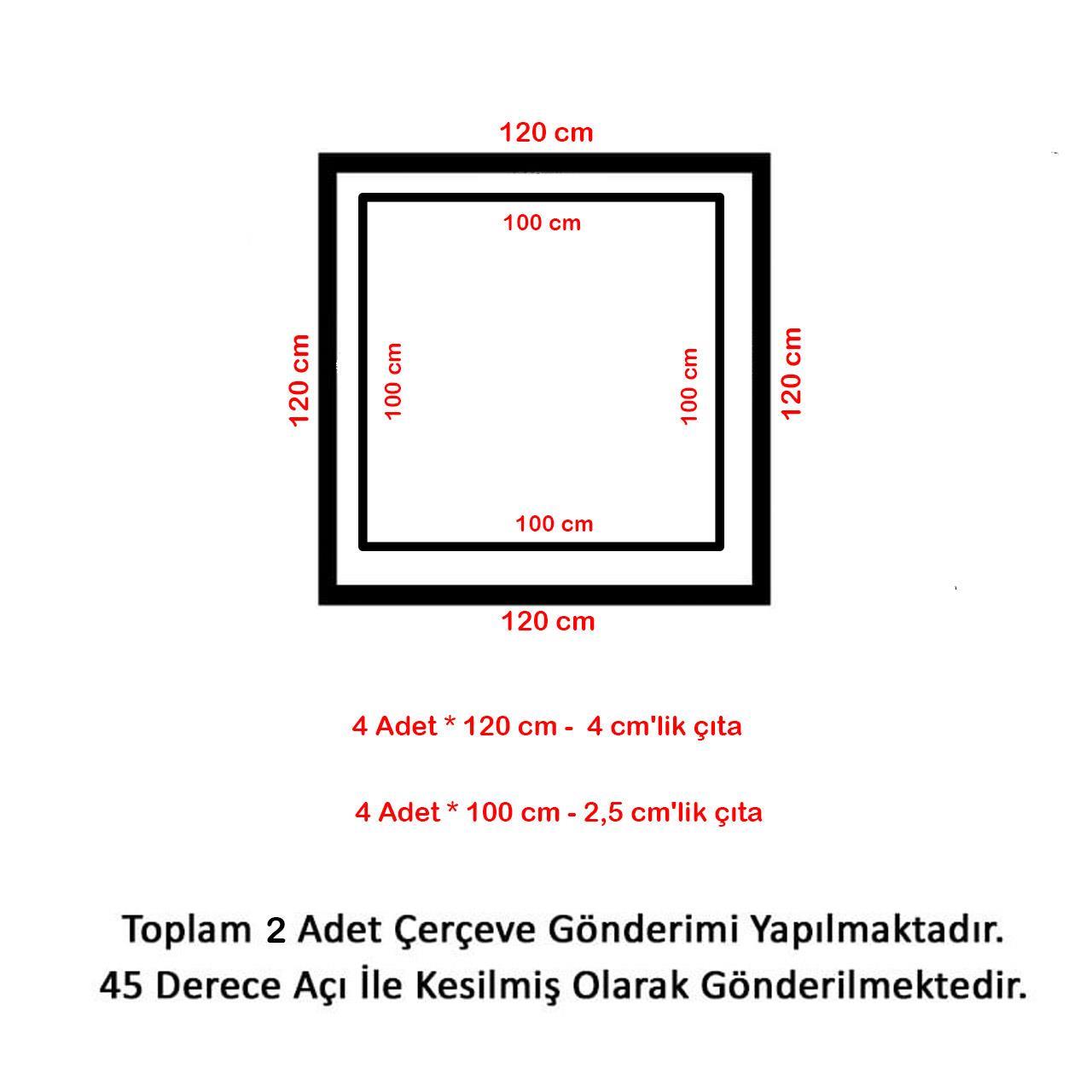Destan 4cm ve 2,5 Boyanabilir Hazır Kesilmiş Duvar Çıtası Paketi (120*120cm)