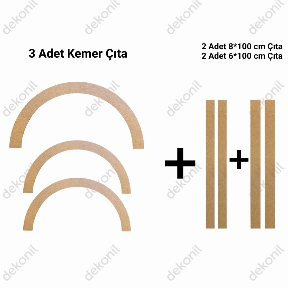 Seren Dekoratif MDF Oval Duvar Paneli Seti 127*248 cm