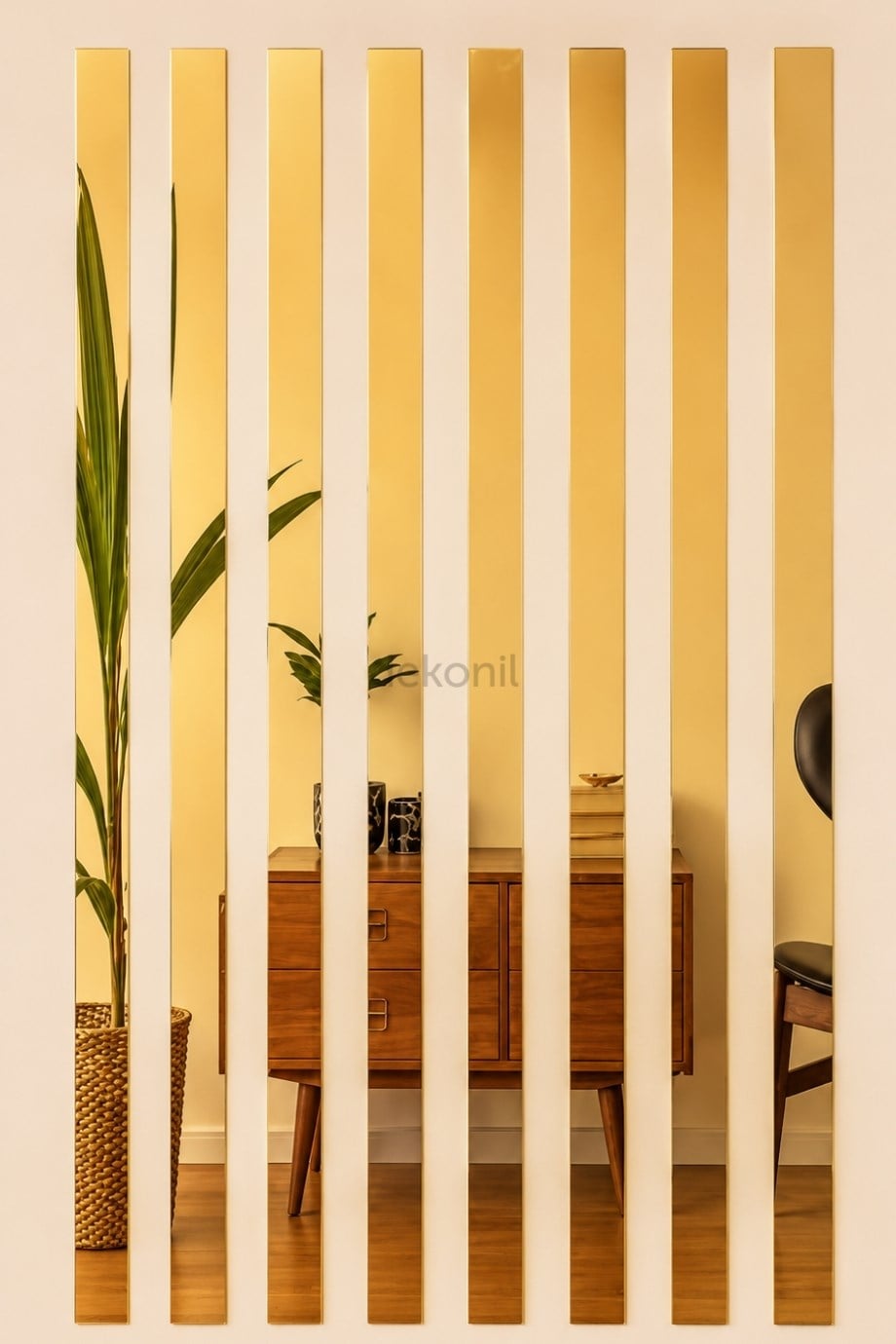 Şerit Pleksi Yapışkanlı Gold Ayna 2.3 cm