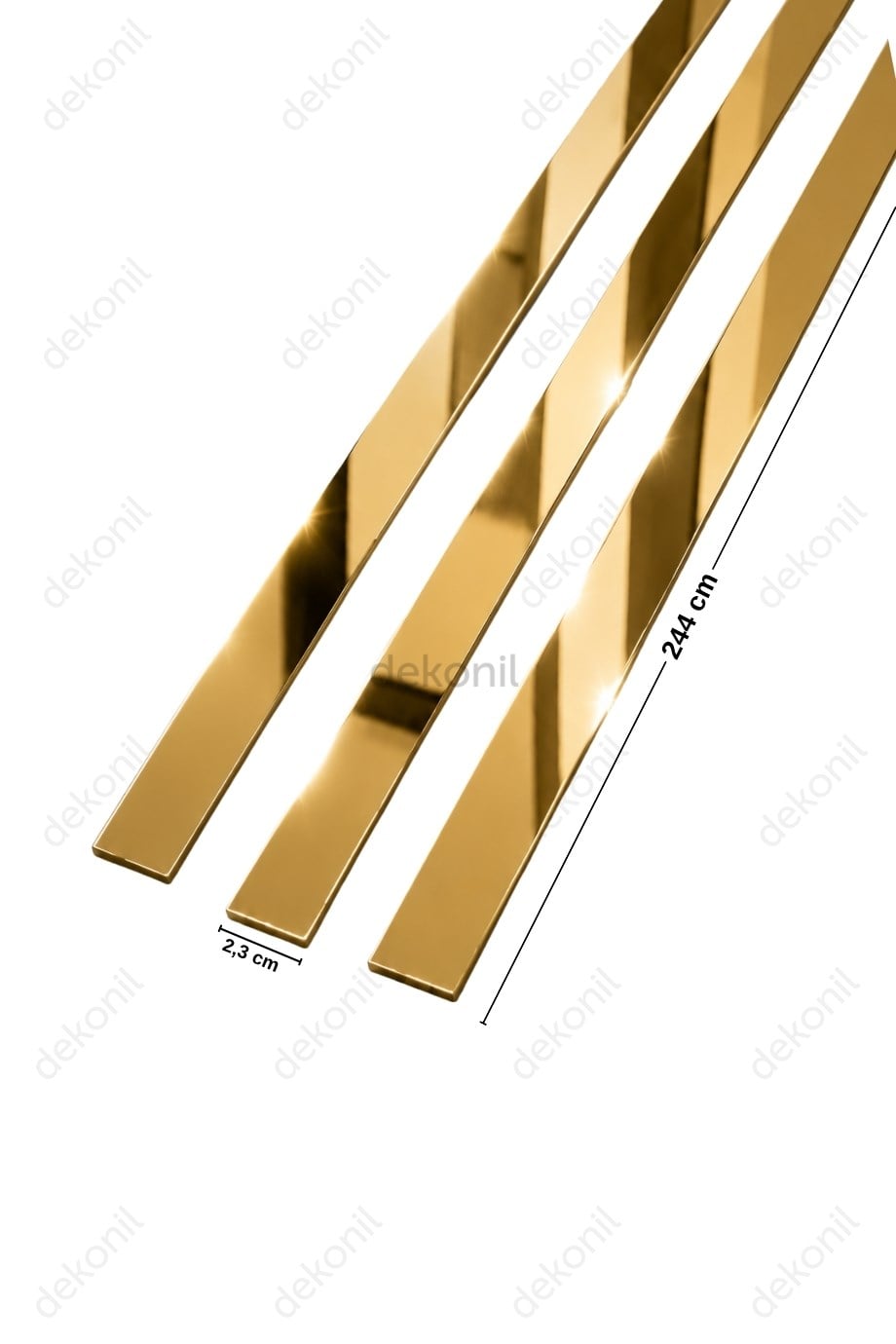 Şerit Pleksi Yapışkanlı Gold Ayna 2.3 cm