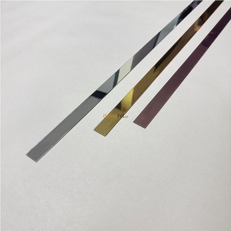 Şerit Pleksi Yapışkanlı Gold Ayna 2.3 cm