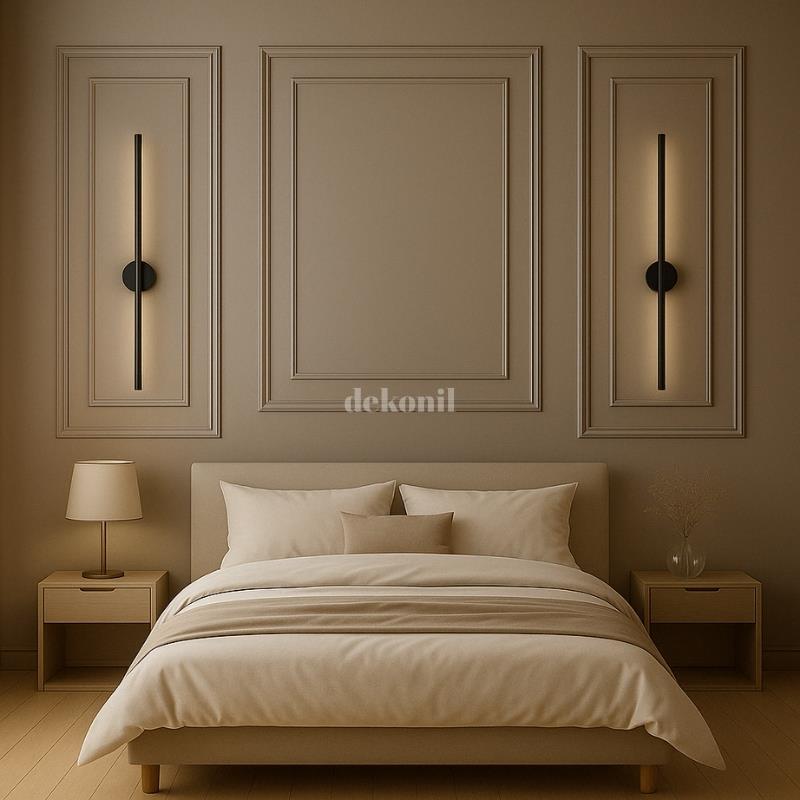 Siyah Lindis Şarjlı Kablosuz LED Aplik