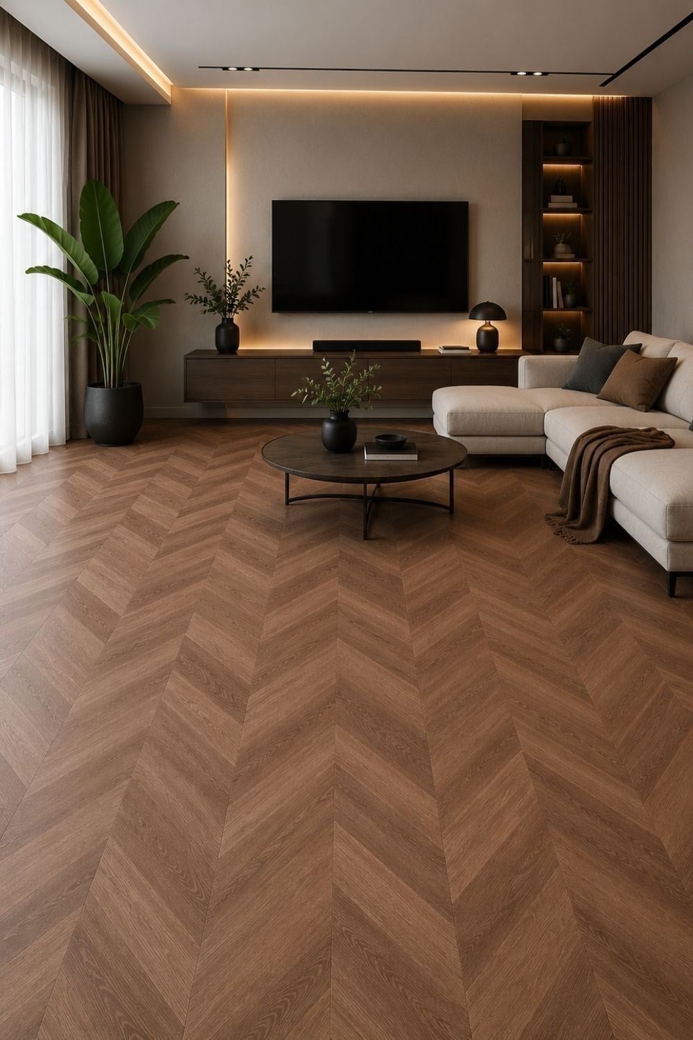 SPC Ceviz Balık Sırtı Zemin Parke – 30,5*120 cm 5mm 1 m²