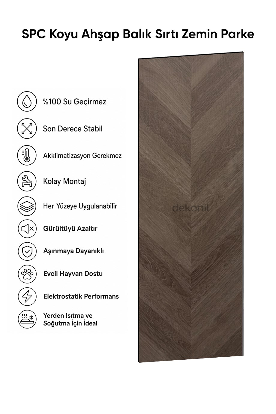 SPC Koyu Ahşap Balık Sırtı Zemin Parke – 30,5*120 cm 5mm 1 m²