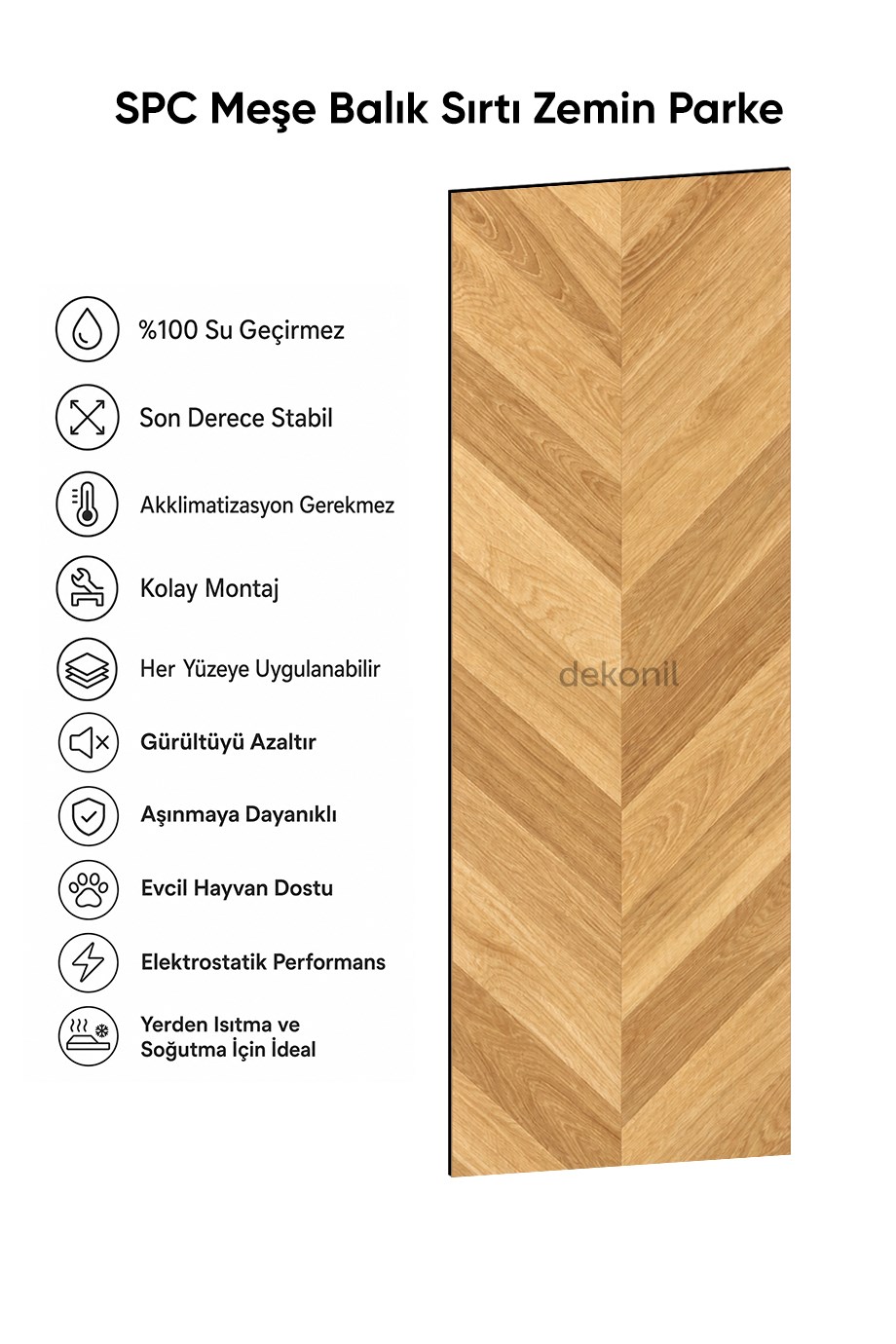 SPC Meşe Balık Sırtı Zemin Parke – 30,5*120 cm 5mm 1 m²