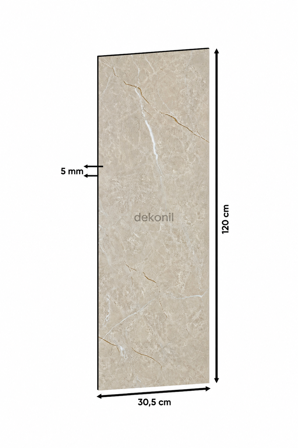 SPC Parke Bej Mermer Desenli – Su Geçirmez Zemin Paneli 30,5*120 cm (1 m²)