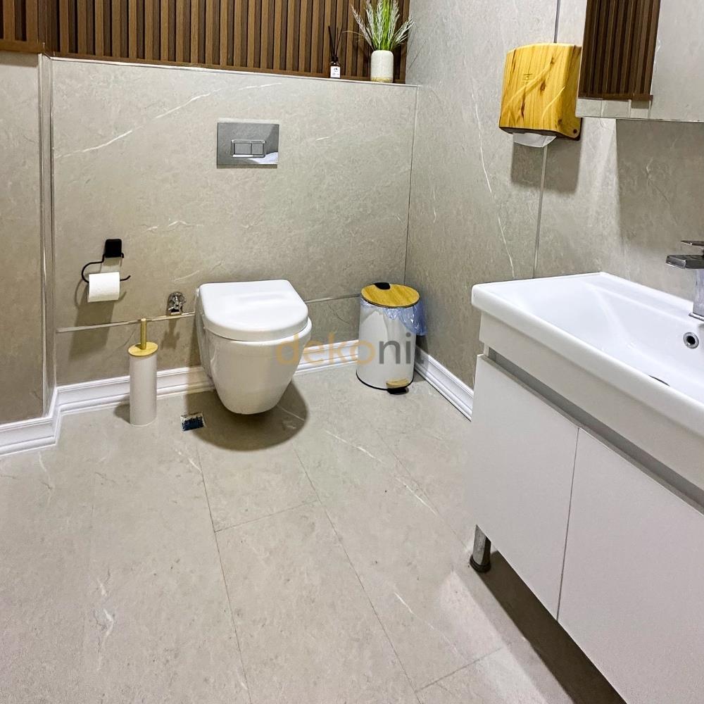 SPC Parke Bej Mermer Desenli – Su Geçirmez Zemin Paneli 30,5*120 cm (1 m²)