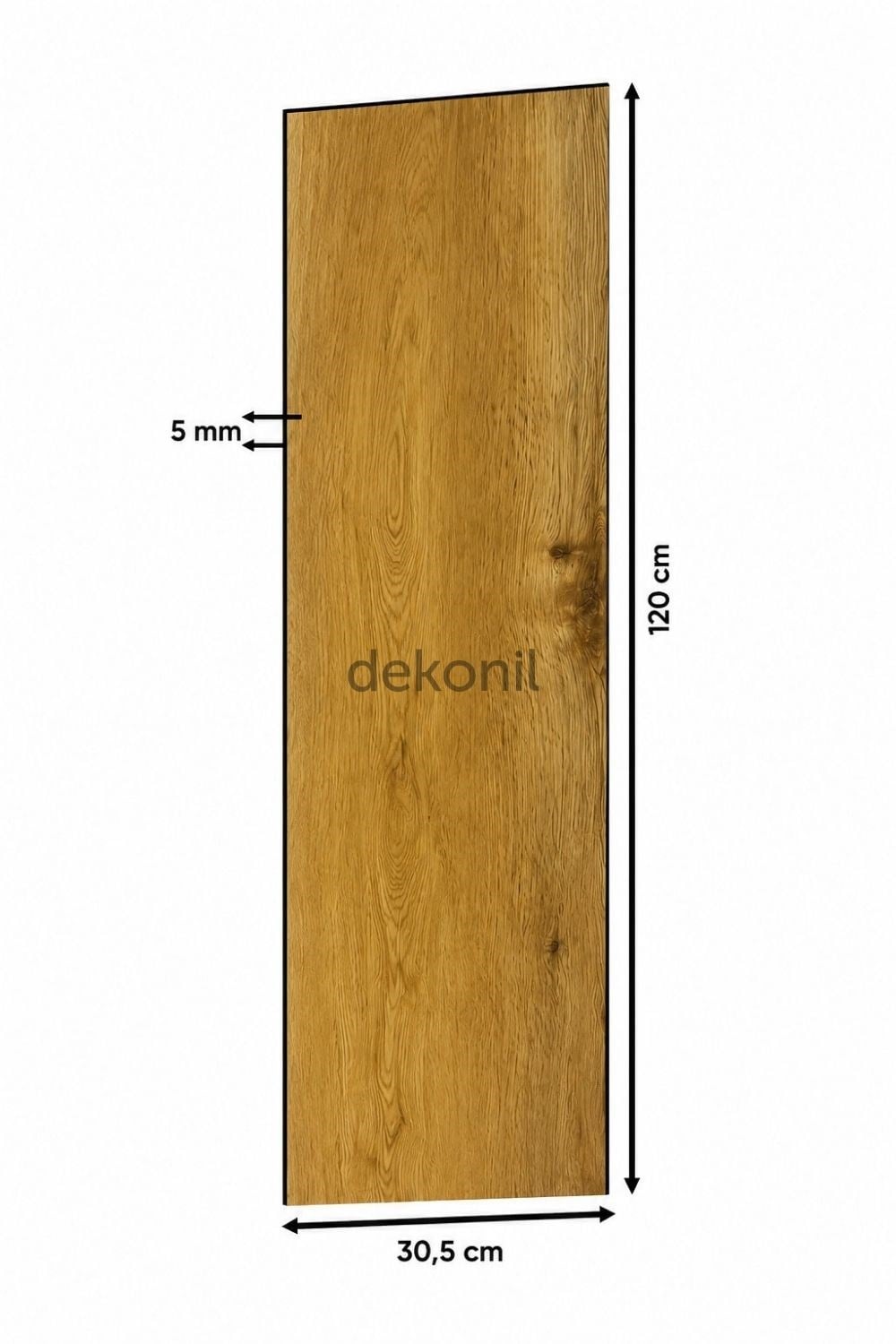 SPC Parke Doğal Meşe Desenli – Su Geçirmez Zemin Paneli 30,5*120 cm  (1 m²)
