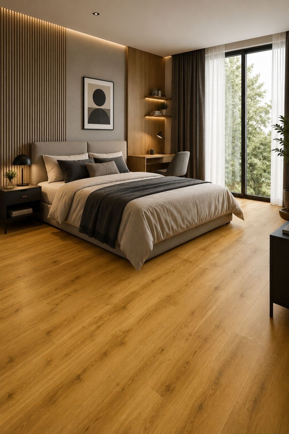 SPC Parke Doğal Meşe Desenli – Su Geçirmez Zemin Paneli 30,5*120 cm  (1 m²)
