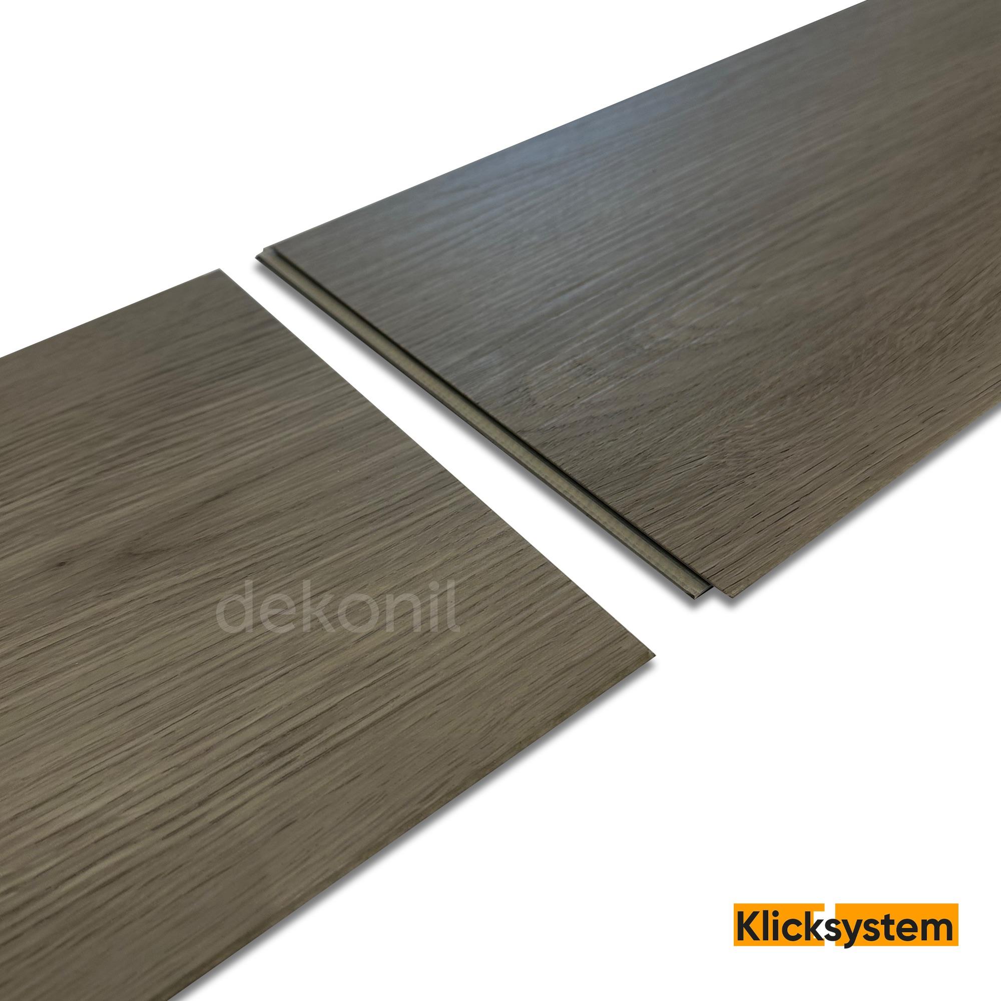 SPC Parke Duman Meşe Desenli – Su Geçirmez Zemin Paneli 22,8*120 cm (Paket: 9 Adet / 2,50 m²)